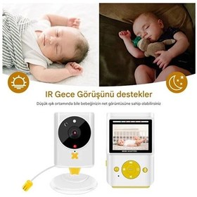 Resim Bebek Kamerası Monitörlü Karşılıklı Konuşma Özellikli Sıcaklık İzleme 2.4 İnç Bebek Kamerası 