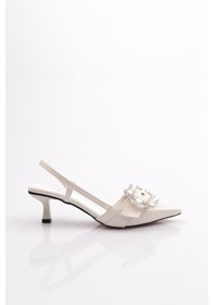 Resim Dgn 6107 Kadin Taş İşlemeli Topuklu Abiye Ayakkabi 6107-424-R1525 