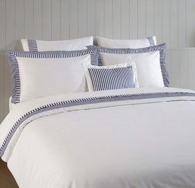 Resim Latife Nevresim Takımı - Mavi Çizgili - King 