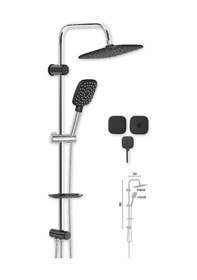 Resim Valtemo Tepe Duş Seti Aqua Siyah Krom 2524 Siyah 