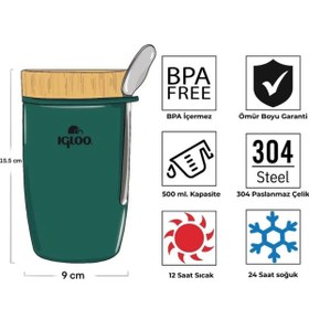 Resim Saint Belisama Concept Bamboo Yemek Termosu 500ml Yeşil 