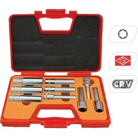 Resim Rico 007-RC7014 9 Parça 1/2” İç Torx E Lokma Seti Uzun 