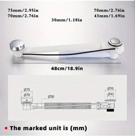 Resim Willowhaven Plastik Banyo Küveti Tezgah Kontrol Drenaj Cihazı Kolay Kurulum Pvc Hortum 