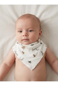 Resim COOLMINIES 5’li Erkek Bebek Pamuklu Penye Mama Önlüğü, Salya Önlüğü, Bebek Fular 