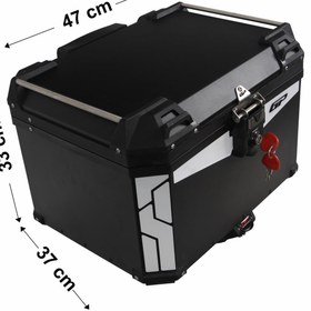 Resim GP KOMPOZİT GP Kompozit Universal 57 lt Alüminyum Motosiklet Çantası Siyah 