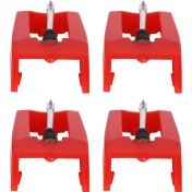 Resim Geeroyoo 4'lü Konik Elmas Seramik Gramofon İğnesi - Abs+alüminyum, Kolay Kurulum, Çoğu Markaya Uyumlu Crosley, Ion, Victrola Vb. 