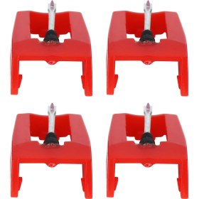Resim Geeroyoo 4'lü Konik Elmas Seramik Gramofon İğnesi - Abs+alüminyum, Kolay Kurulum, Çoğu Markaya Uyumlu Crosley, Ion, Victrola Vb. 