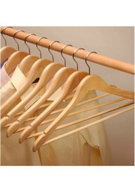 Resim 12 Adet Ahşap Askı Ahşap Elbise Askısı Ahşap Kıyafet Askısı Dolap Ahşap 