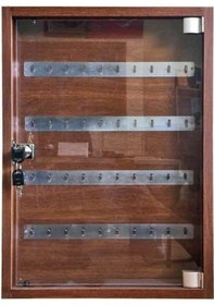 Resim 20 Anahtar Kapasiteli Ahşap Anahtar Dolabı - 30x40cm Kahverengi 