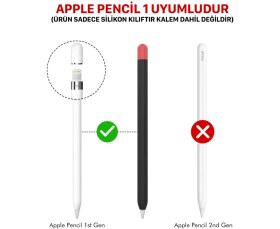 Resim NovStrap Apple Pencil 1 Nesil Kılıf Apple Pencil 1 Silikon Koruma Kılıfı 