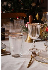 Resim Rakle Splendid Gold 4'lü Su Kadehi Seti 240 Cc 