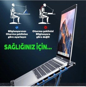Resim Ally Ayarlanabilir Taban Çift Fanlı Tablet Ve Laptop Soğutucu Stand- 5775 