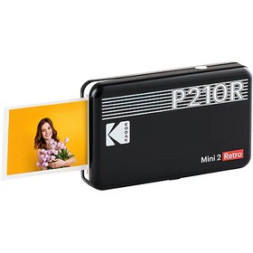 Resim Kodak Mini 2 Retro - Taşınabilir Fotoğraf Yazıcısı Baskı ( Siyah ) 