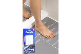 Resim Bondit Banyo Mutfak Fayans Merdiven Kaygan Zemin Kaymaz Bandı Kaydırmazlık Bant 2X20CM 