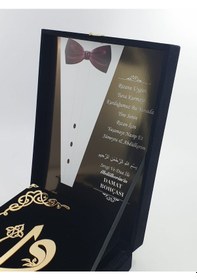 Resim Damat Bohçası Kuranı Kerim Siyah Kadife Çeyiz Seti Orta Boy - 