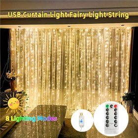 Resim Çekici 600/300/200/100 LED Peri Işığı Perdesi, Uzaktan Kumandalı USB Güçlü, Noel, Partiler, Sevgililer Günü, Ev, Düğün Süslemeleri için Uygun - 11 Festival için Uyar, En İyi Noel için 