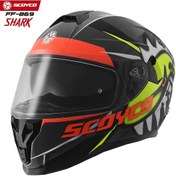 Resim Scoyco SC FF-869 Shark Full Face - Güneş Vizörlü ( Gözlüklü ) Motorsiklet Kaskı ( DoT CE Sertifikalı ) 