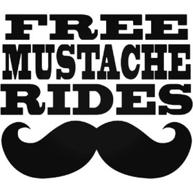 Resim Genel Markalar Free Mustache Rides Oto Motor Laptop Duvar Folyo Sticker 70x56 cm 