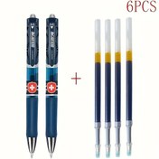 Resim 6-Pack LCOMM Tükenmez Kalem, 0.5mm Ekstra İnce Uç, Hızlı Kuruyan Mürekkep, Büyük Kapasite, Mavi Doldurulabilir, Pürüzsüz Yazı Ofis Malzemeleri Temel Gereksinimleri 