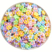 Resim Pastel Renklerde 30 Adet Canlı Reçine Beş Yapraklı Çiçek Süsleri - Takı Yapımı için Mükemmel, Ayakkabı ve Saat Süslemeleri, El İşi Projeler, Aksesuar Özelleştirme, Dekoratif Süsler, Detaylı İşçilik 