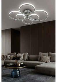 Resim Negro 6'lı Plafonyer Led Avize - Kumandalı / Krom Krom 