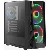 Resim Aerocool Nighthawk Duo ARGB 2 X 20 CM 1 X 12 CM Mid Tower Bilgisayar Kasası Siyah 