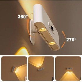 Resim Ledx Sk-bd188f Çift Yönlü Hareket Sensörlü Dekoratif Şarjlı Duvar Aplik 2 Mercekli 15 Smd Ledli 3000k-4000k-6500k 
