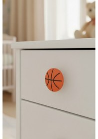 Resim Basket Topu Çocuk Odası Mobilya Kulbu - Polyester - Tek Vidalı Dolap ve Çekmece Kulpu Turuncu 