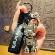 Resim Silver1 Renkli Degrade Papyon Ayı Araba Anahtarlık Sevimli Anahtar Çekicilik Çanta Çekicilik Karikatür Erkek ve Kadın Aksesuarları (Yurt Dışından) 