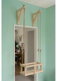 Resim Ayarlanabilir İpli Ev Tipi Çocuk Salıncağı - Kompakt Tasarım 40x20 Cm 