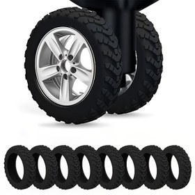 Resim 8 Adet Silikon Bagaj Tekerlek Kılıfları - Elde Taşınan Spinner Tekerlekler için Dayanıklı Koruma, Çoğu Valize Uyar, Haki, Gri, Siyah Renklerde Mevcut, Pürüzsüz Seyahat Aksesuarı | Modern Bagaj Kılıfları | Esnek Tekerlek Kılıfları 