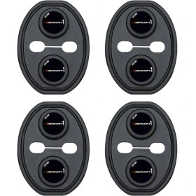 Resim Gateesat Siyah 4 Parça Araç Kapı Kilidi Koruyucu Seti Audi Mercedes Vw Ford Antiscratch 