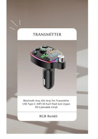 Resim Neffo Fm Radyo Bluetooth Transmitter Usb Type-c Mp3 Sd Kart Flash 
