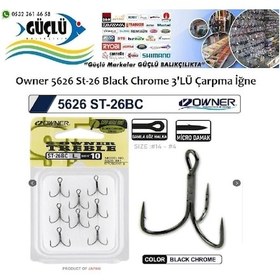 Resim Rapala İğnesi Owner 5626 St-26 Black Chrome 3 Lü İğne No:4 - Standart 