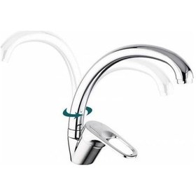Resim New Banyo Dante Kısa Kuğu Lavabo Bataryası Krom D-40204 