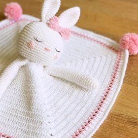 Resim Amigurumi Tavşan Uyku Arkadaşı - Uyku Arkadaşı Beyaz-Pembe 