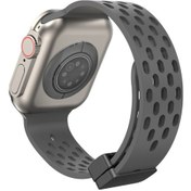 Resim Sones Manyetik Toka Silikon Watch Band iOS Uyumlu Watch Ultra 49mm-watch Ultra 2 49mm / Serisi 9-8-7 45mm / Se 3-se 2-6-se-5-4 44mm / 3-2-1 42mm 