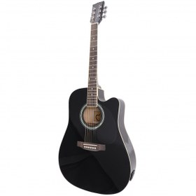 Resim Almira F650N-BKC Elektro Akustik Gitar - Siyah (Başlangıç/Orta - Cutaway Kasa) | Siyah Parlak Cila, Kesik Kasa (Cutaway), Dahili Akort Cihazlı Preamp Sistemi | Ölçüler: 41 İnç Standart Dreadnought 