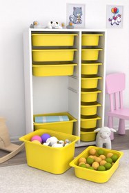 Resim Rine 14 Sepetli Çok Amaçlı Oyuncak Dolabı Sarı 2D4K8U 