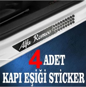 Resim Genel Markalar Alfa Romeo Tüm Modelleri İçin uyumlu özel Oto Kapı eşikleri Sticker Karbon 4 Adet 