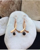 Resim Apricity Silver Gümüş Rose Gold Kaplama Oniks Taşlı Küpe 