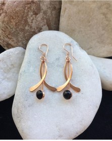 Resim Apricity Silver Gümüş Rose Gold Kaplama Oniks Taşlı Küpe 