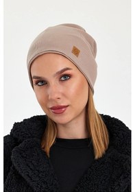 Resim Kahverengi Arkası Açılabilir Eşsiz, Rahat Ultra Yumuşak Esnek Trendy 4 Mevsim Penye Bandana Bere - Standart / Sütlü Kahve Sütlü Kahve 