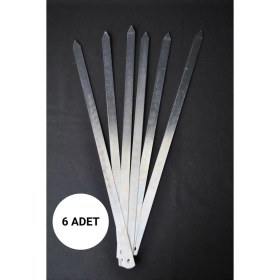 Resim Saint Belisama Zımba 6 Adet Profosyonel Paslanmaz Metal Kıyma Şiş (Adana-Urfa-Antep Kebap Şişi) 