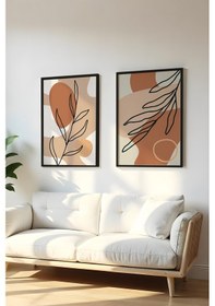 Resim Huhuli Ahşap Siyah Çerçeveli 2 Parça Set Tablo Huhu60 