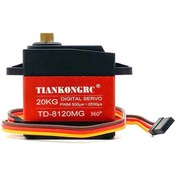 Resim Genel Markalar TD-8120MG 20kg 360 Derece Metal Dişli Servo Motor 20Kg Yüksek Tork Su Geçirmez Çift Rulman Dijital 