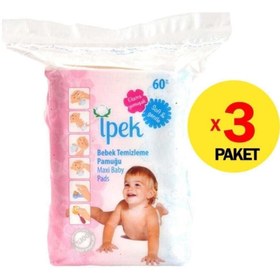 Resim İpek Axi Bebek Temizleme Pamuğu 60'lı 3'lü Set 