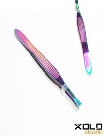 Resim Xolo Rainbow Akustik Cımbız Serisi Düz İnce Uçlu Cımbız Kıl Tüy Sakal Kaş Cımbızı XLC524 