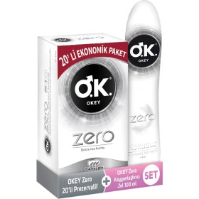 Resim Okey Zero 20'li Prezervatif + Okey Zero Jel 100 ml Seti 