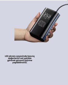 Resim Flzdgnkr Led Fenerli Ve Sos Işıklı Çok Fonksiyonlu Hava Kompresörü 